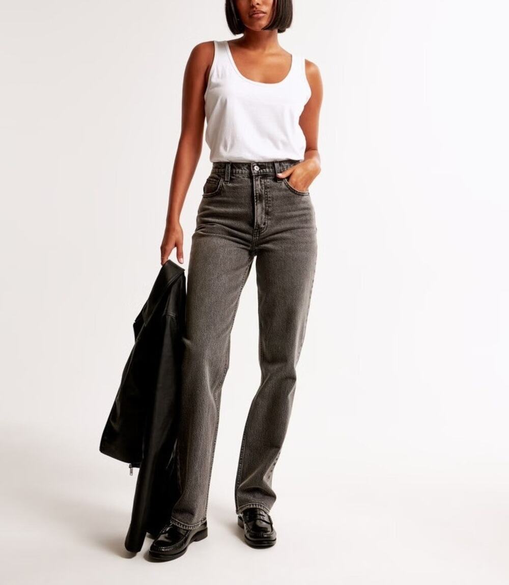 Abercrombie & Fitch 90s Straight Ultra High Rise Jeans Size 26(2) Gray Y2K Retro